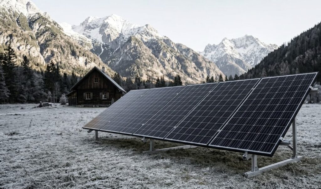 24V-off-grid-solar-systems-ground-mounted panels