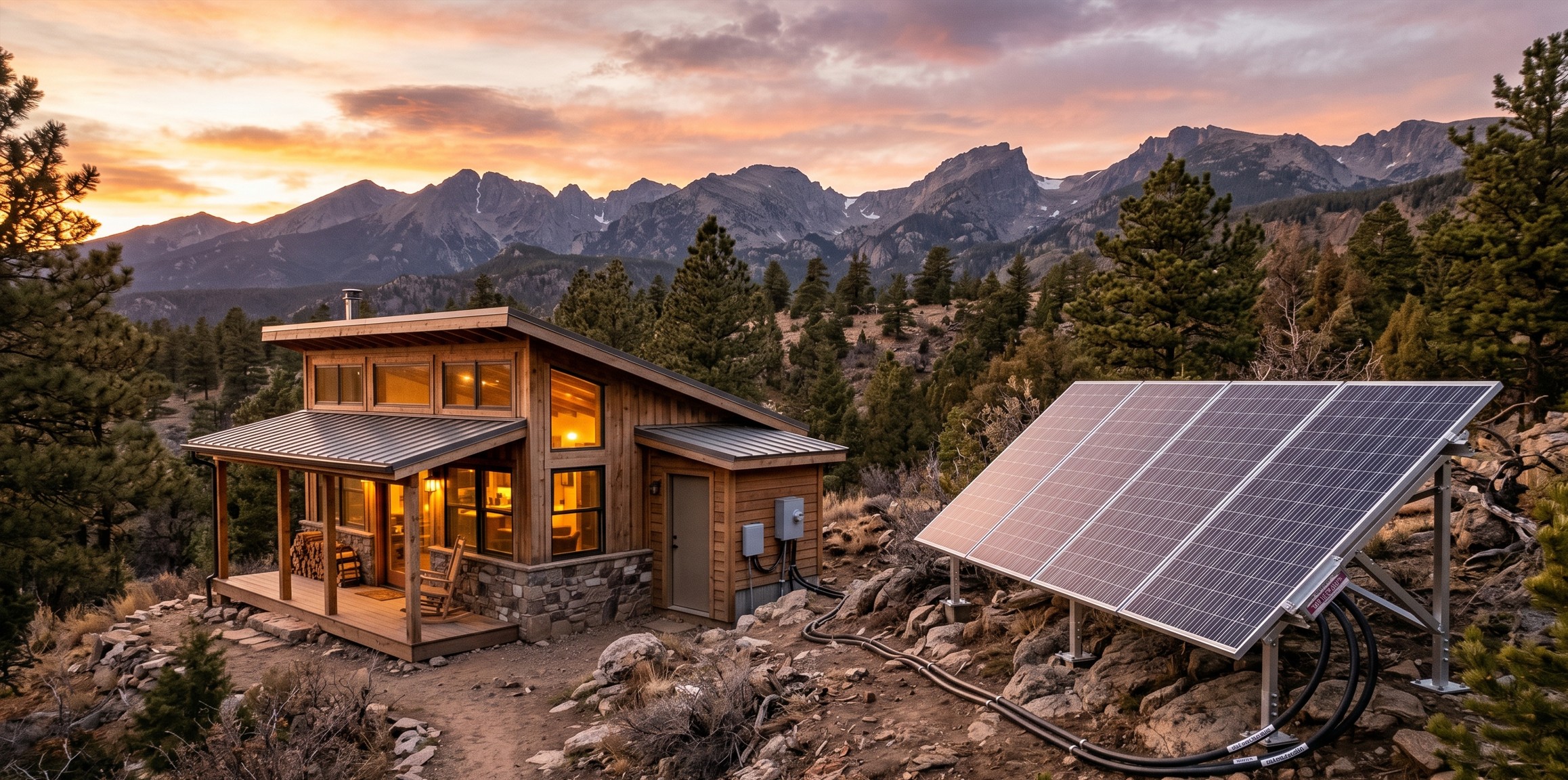 Professional 24V off-grid solar system for a mountain cabin