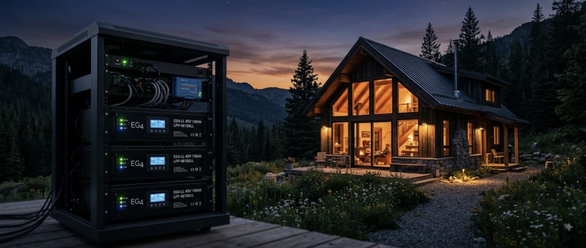 An engineering guide to the best 48V server rack LiFePO4 battery for cabins. We review top models, sizing calculations, and cold weather performance.